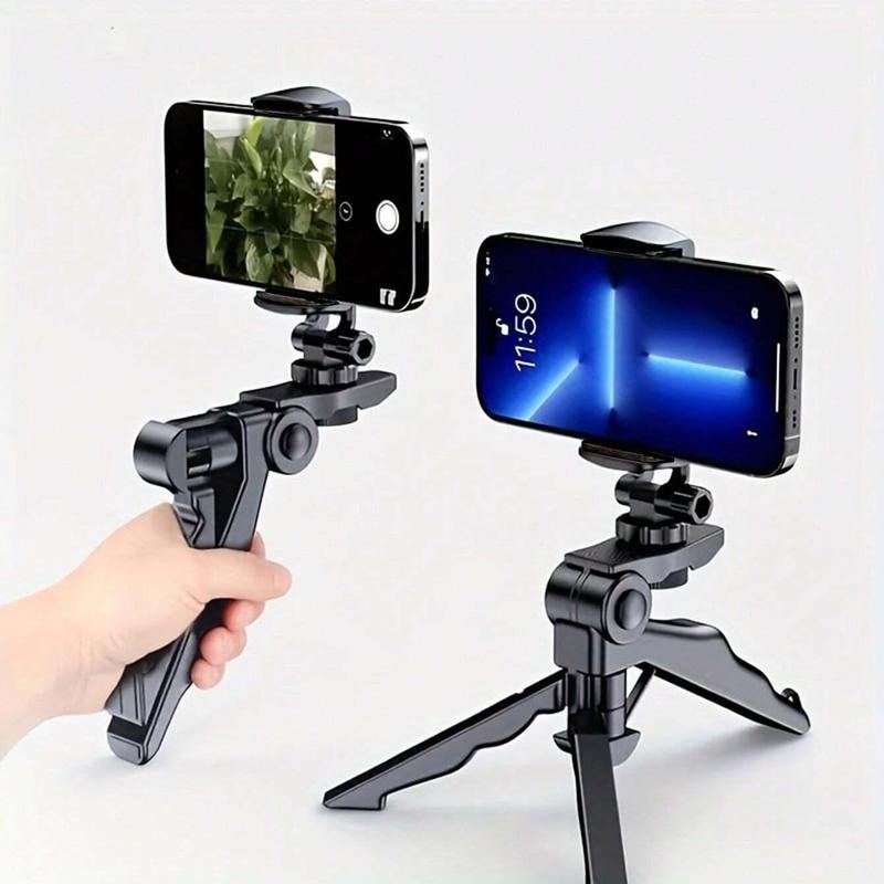 Portable 360° Rotating Anti-shake Fixed Tripod Camera Holder, Mobile Phone Tripod for iPhone, Mobile Phone Bracket for Broadcasting & Photography