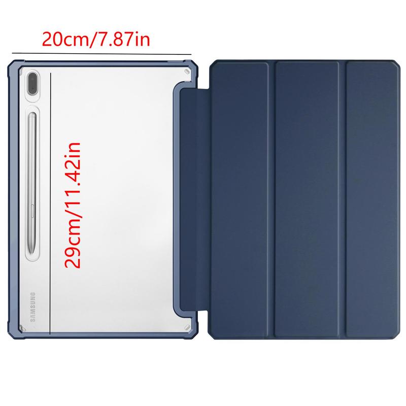 3-Fold Acrylic Tablet Case, Transparent Anti-bending Tablet Cover with Pen Slot, 1 Count Tablet Protector for Samsung Galaxy Tab S7 S8