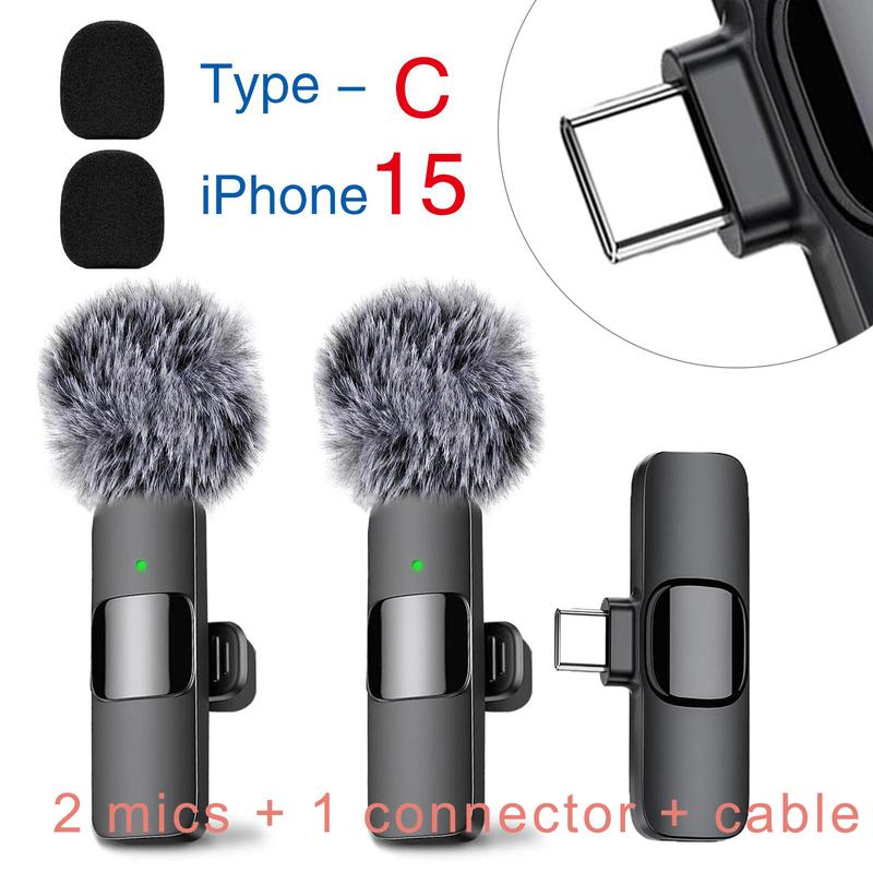 3 Colors-Mini Wireless Lavalier Microphones for iPhone,Android, iPad -Mini WirelessClip-on Microphones Crystal ClearSound Quality for Recording, LiveStreaming,Vlog Audio Lightning UsbPort Smartphone lapel microphone