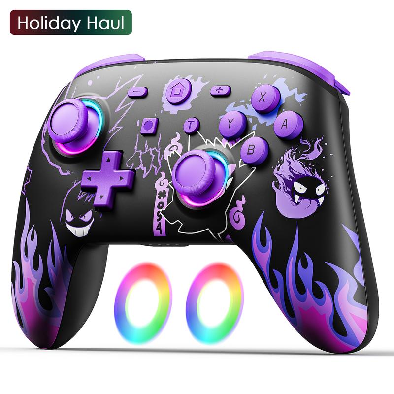 Wireless Controller for SWITCH Console,Gengar ,Royal, Lighting, Fire design with Dual Vibration Game Joystick Remote,Smartphone