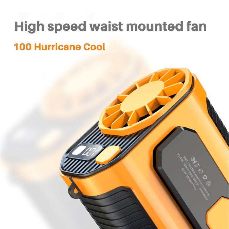 Summer Gift,10000mAh Portable Power Bank ,1 Count 3 in 1 Outdoor Clip on Fan with Torch, 3 Wind Speeds Cooling Fan with LED Light, Rechargeable Camping Fan, Suitable for Outdoor Work, Farm,Hiking, Camping, Gardening and Travel,Phone