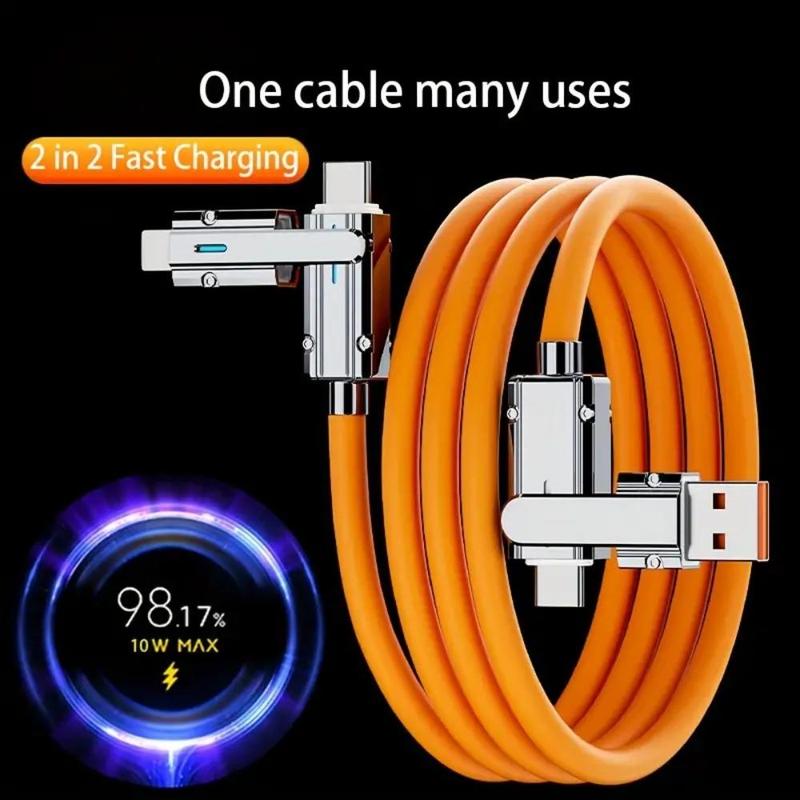 10W Multifunctional 4 In 1 Fast Charging Data Cable, Universal Fast Charging Cable, Mobile Phone Accessories Compatible with iPhone & Type C USB Port