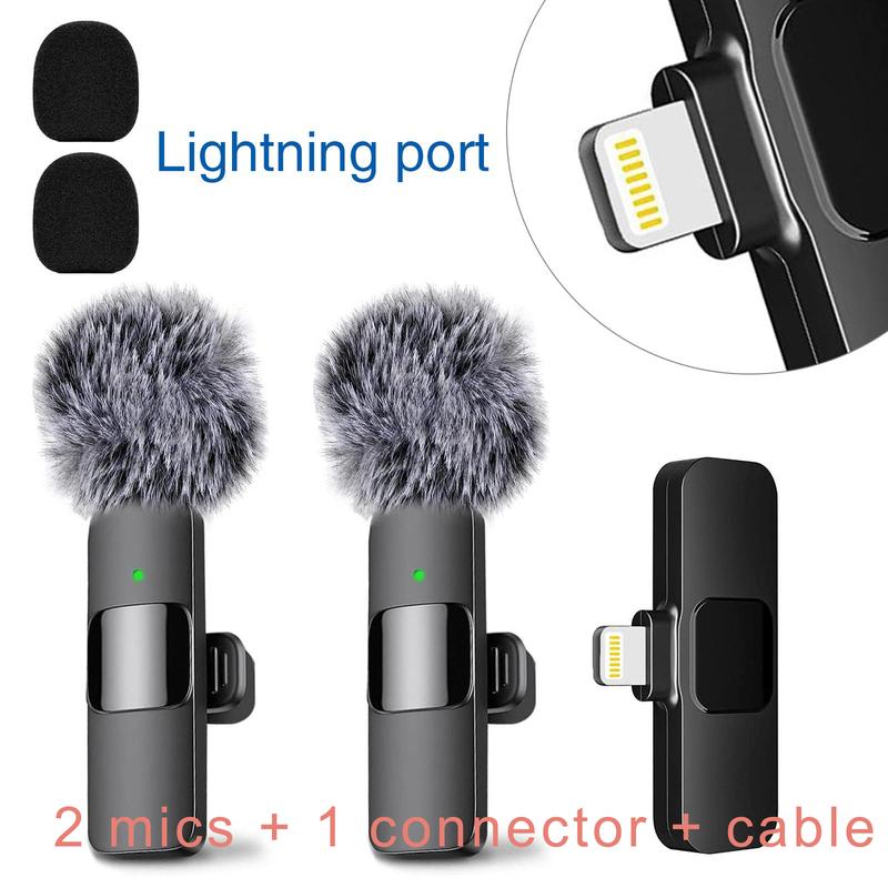 3 Colors-Mini Wireless Lavalier Microphones for iPhone,Android, iPad -Mini WirelessClip-on Microphones Crystal ClearSound Quality for Recording, LiveStreaming,Vlog Audio Lightning UsbPort Smartphone lapel microphone