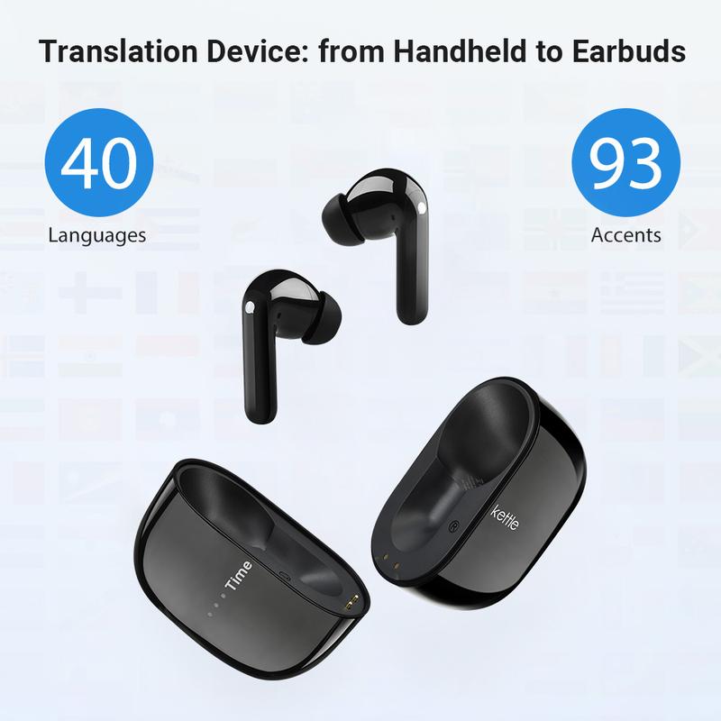 Timekettle M3 Language Translator Earbuds, Two-Way Translator Device with APP for 40 Languages & 93 Accents Online, Offline Translator for Exploring Expat Life Freely, Compatible with iOS & Android