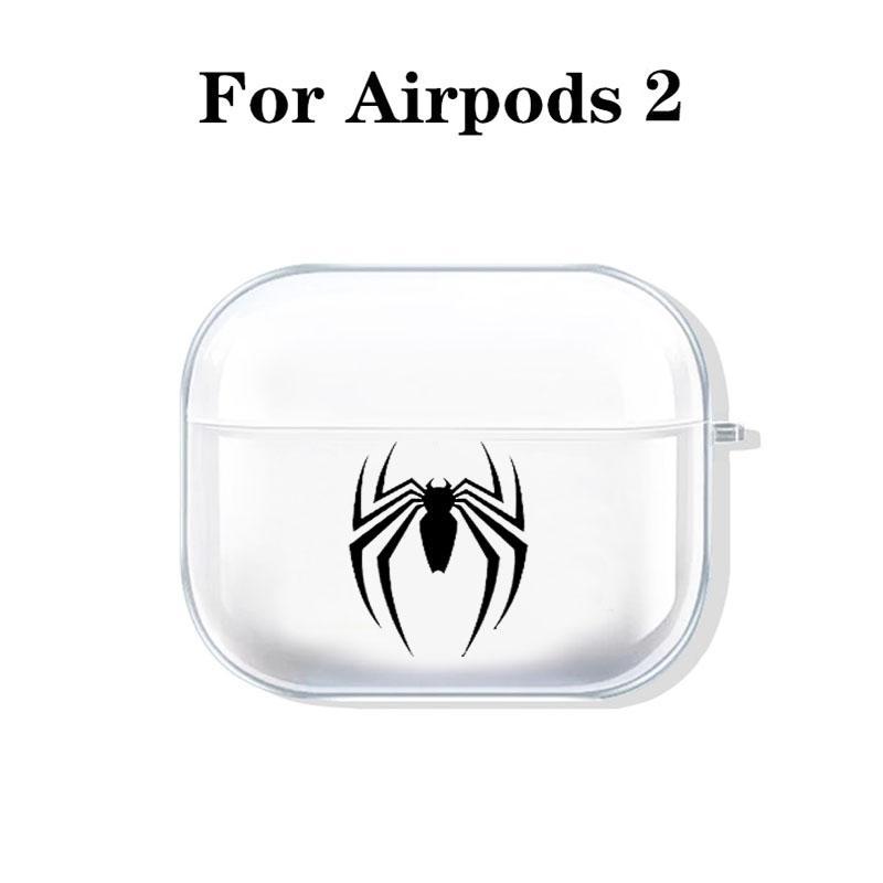 Spider Emblem Design Earphone Case with Hiking Buckle, Shockproof & Anti-fall TPU Earphone Cover for AirPods 1 2, 3, Pro, Pro 2, Gift for Friend