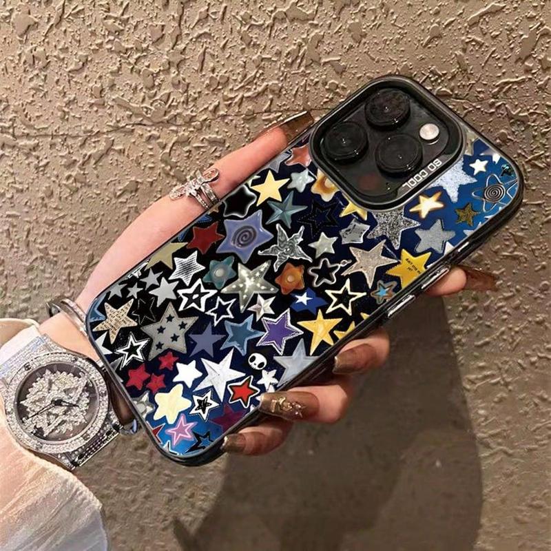 Star Pattern Phone Case, Anti-drop Phone Protector Cover, Phone Accessories Compatible with iPhone 11 12 13 14 iPhone 15 Pro Max Case