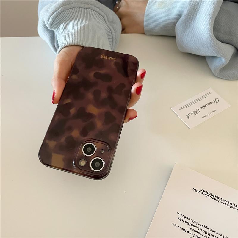 Vintage Leopard-Print Pattern Phone Case, Creative Anti-drop Protective Cover, Phone Accessories Compatible with iPhone 12 13 14 15 Pro Max