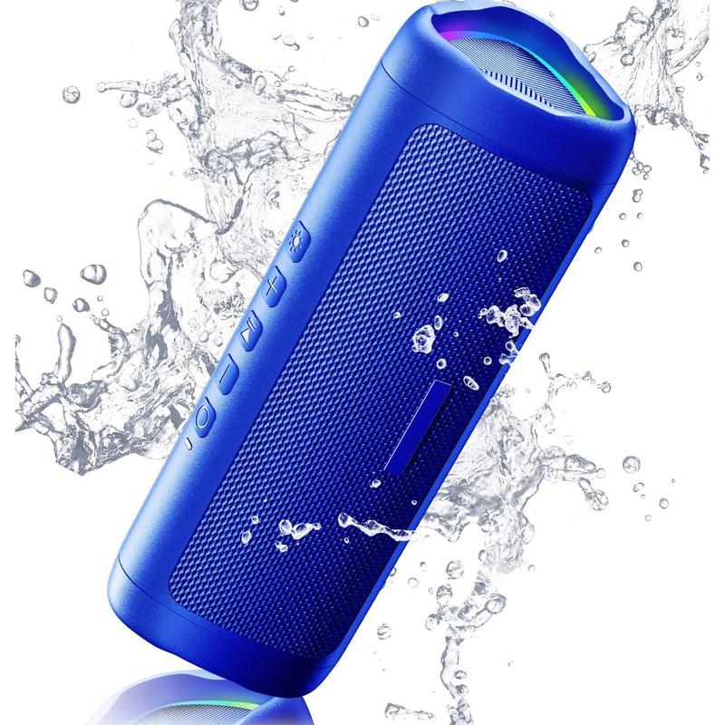 Portable Wireless Speaker for Summer, Waterproof HD Audio Speaker with Colorful LED Light, Large Capacity TWS Stereo Sound Speaker, Outdoor Small Speaker Suitable for Home, Party, Outdoor, Beach, Speakers for Birthday Gift