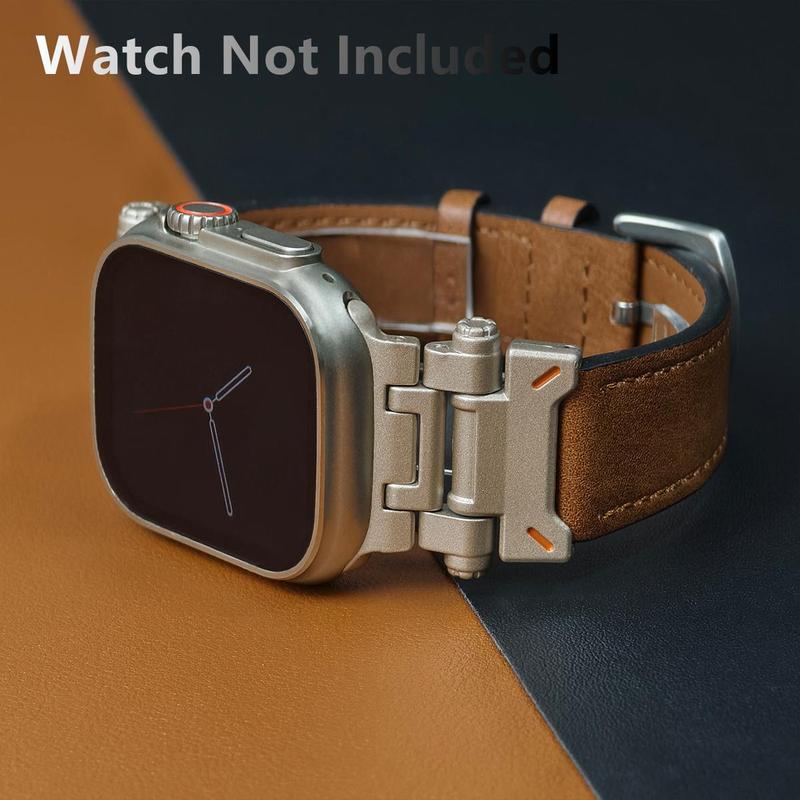 Business Artificial Leather Watch Band, Replacement Watch Band for Apple Watch Ultra 2 49mm, Wearable Accessories for iWatch Series 9 7 8 6 5 4 Se 3 45mm 44mm 42mm