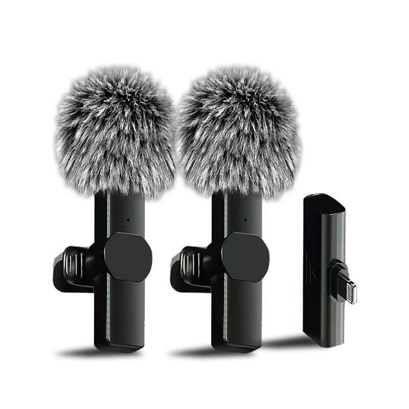 2 pieces Wireless Lavalier Microphones for iPhone, Android, iPad - Mini Wireless Clip-on Microphones for Smartphone