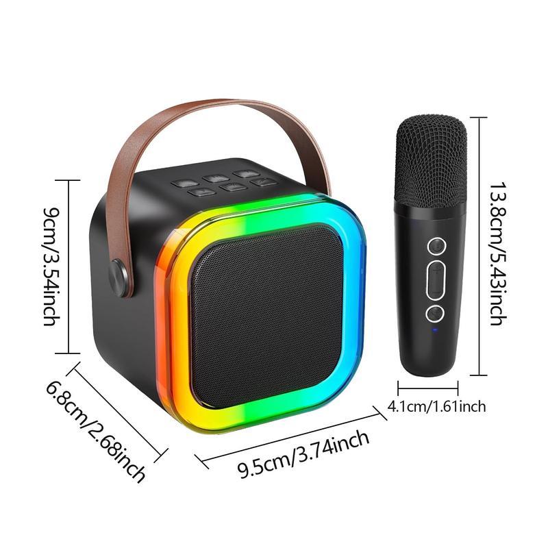 Fall Portable Wireless Karaoke Speaker with Microphone, HIFI Stereo Sound Subwoofers, KTV Speaker Subwoofer with RGB Colorful LED Lights, Karaoke Machine Sound System for Outdoor Sports Travel, Audio Device, Room Accessories