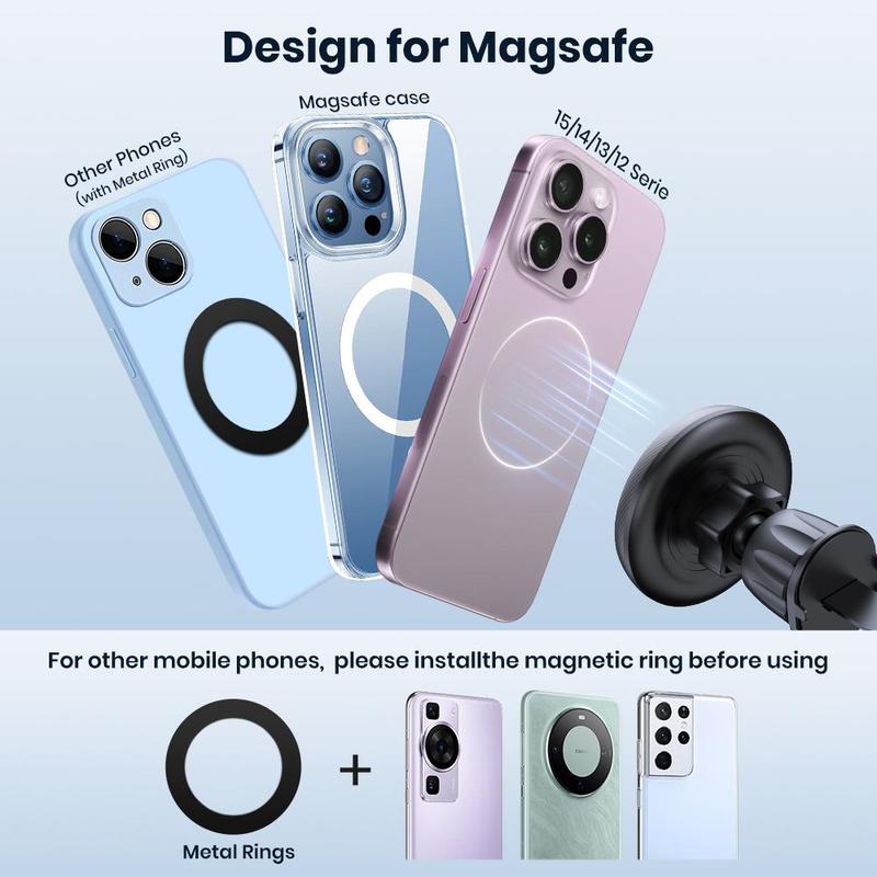 TOPK Magnetic Air Vent Car Phone Holder, Powerful Magnetism Car Cell Phone Mount, Universal Car Accessories for Most Smartphones