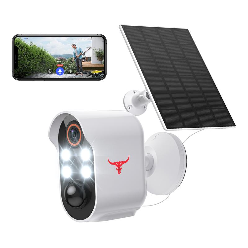 Solar Wireless Security Camera with AI Human Detection, PIR Motion Detect, Night Vision Security Camera, 2-way Talk, Cloud Storage, Wi-Fi Camera, Wireless Camera, Battery Camera for Home Security, IP Camera Outdoor, 2.4GHz Wi-Fi Only wireless camera