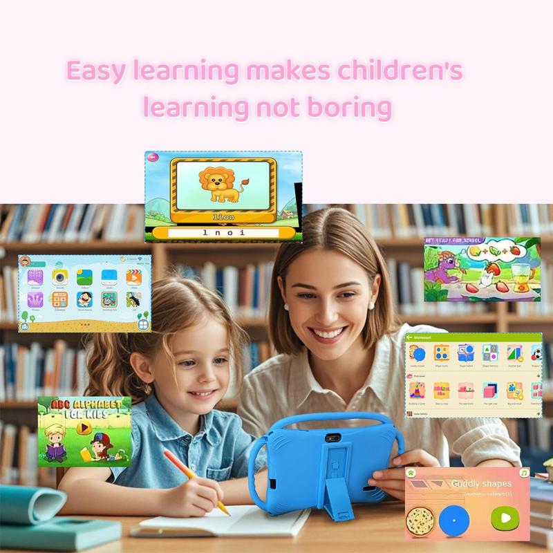 Android Tablet, 7 Inch 1 Count Portable Tablet with Protective Case, Learning Tablet, Parental Control Tablet, Best Christmas Gift