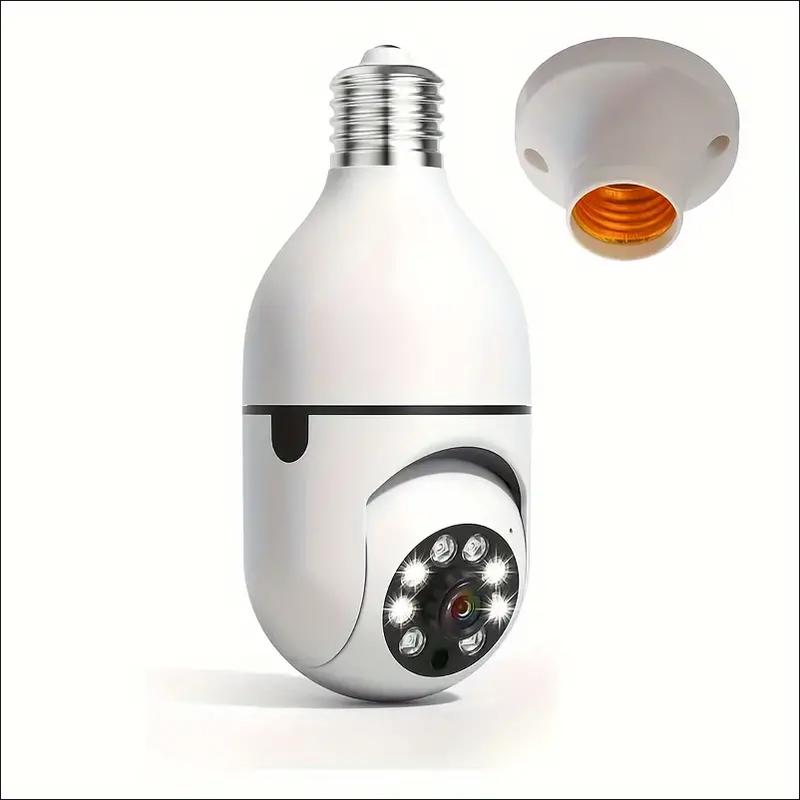 E27 Bulb Monitor Light suitable for outdoor, surveillance camera, easy installation, with motion tracking alarm, color night vision, two-way audio.