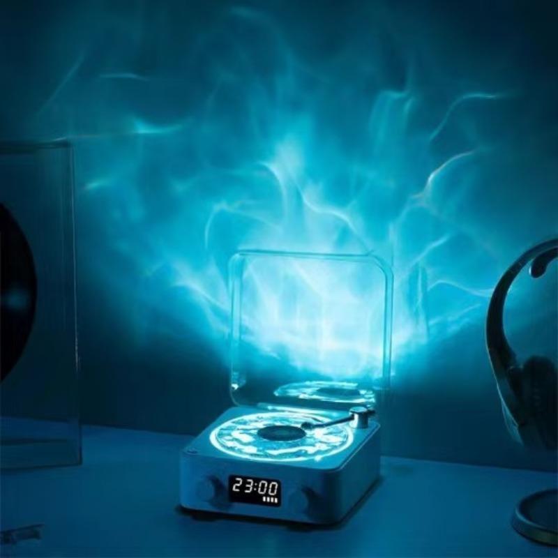 Portable Wireless White-Noise Speaker, USB Rechargeable Bluetooth-compatible Speaker with Atmosphere Light, Desktop Clock Speaker for Home Office