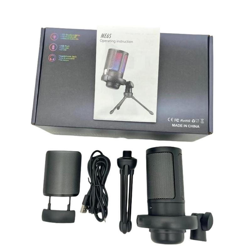 USB Gaming Microphone, Plug and Play Condenser Design Microphone, Stylish Appearance Microphone for YouTube Podcasts on MAC and Windows