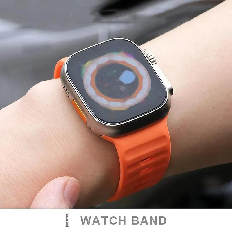 Slim Silicone Sport Watch Band, Soft & Breathable Watch Band for Men Women, Fashion Watch Band for iWatch Series SE 9 8 7 6 5 4 3