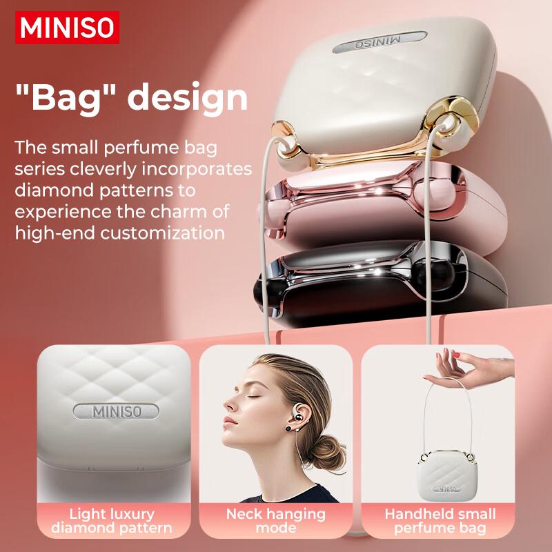 MINISO X81 Open-Ear Wireless Bluetooth Headset - Ear-Hook Sports Earphones with Noise Reduction, Waterproof, Hi-Fi Sound, and Stylish Bag Design, Featuring Mic and Air Conduction Audio Technology