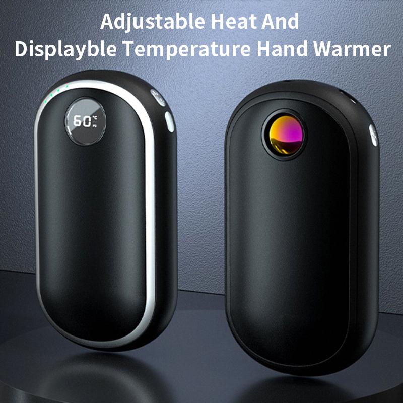 Hand Warmers Rechargeable 10000mAh Mobile Power Bank, Long Safe Heat, Pocket-Sized, High Tech Gifts for Christmas, Outdoor, Golf, Hunting, Camping Accessories Digital Phone Usb Smartphone hand  warmer Rechargeable Digital Rechargeable Double-Sided