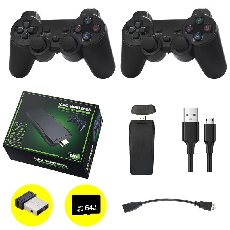 2024 Hot Sale: Wireless Retro Gaming Stick - Relive Classic Games, Plug and Play Video Games, Built-in 20,000 + Games, 9 Classic Emulators, 4K HD HDMI Output TV, Dual Controller + 64GB RAM  Console  Handheld Birthday Adapter