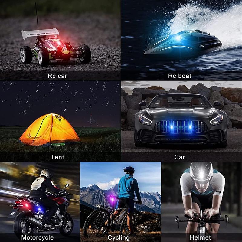 5PCS LED Strobe Drone Lights,7 Colors Drone Anti-Collision Lights Mini USB Rechargeable Night Warning Lighting for Car Motorcycle Aircraft RC Boat Dirt Bike Accessories Cameras