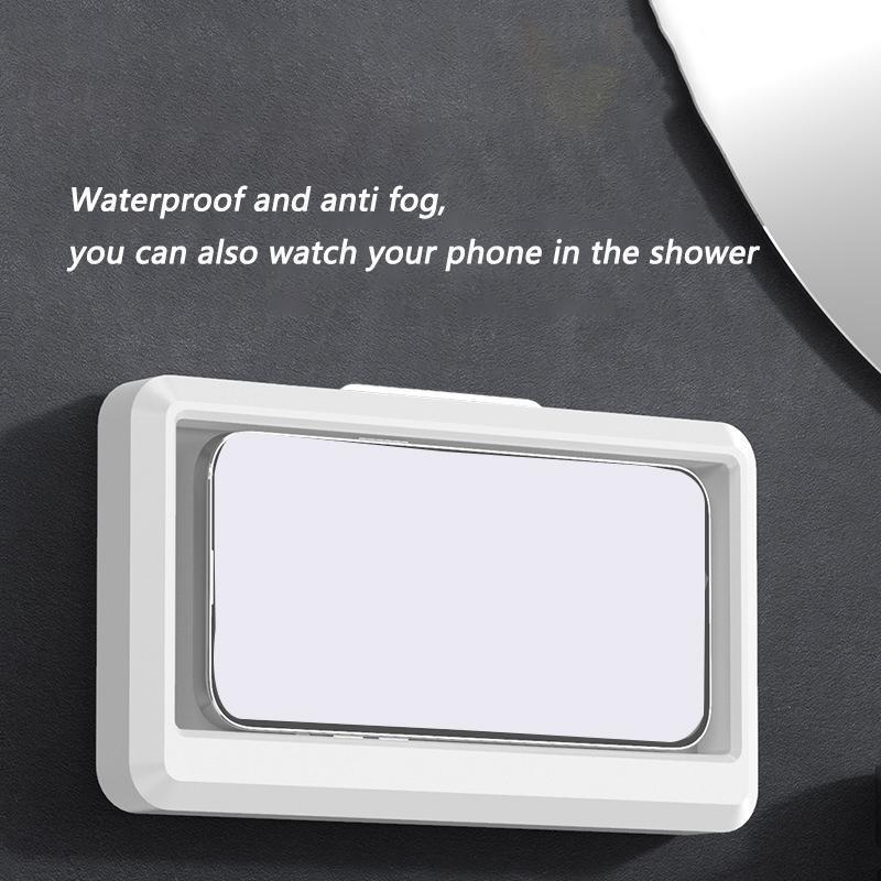 360° Rotating Bathroom Phone Case for Fall Gift, Wall Mounted Shower Phone Cases Holder, Waterproof Anti-fog Mobile Phone Stand, Tablet Watch Stand, Bathroom Accessories for Washroom Toilet, Bathroom Gadgets 2024