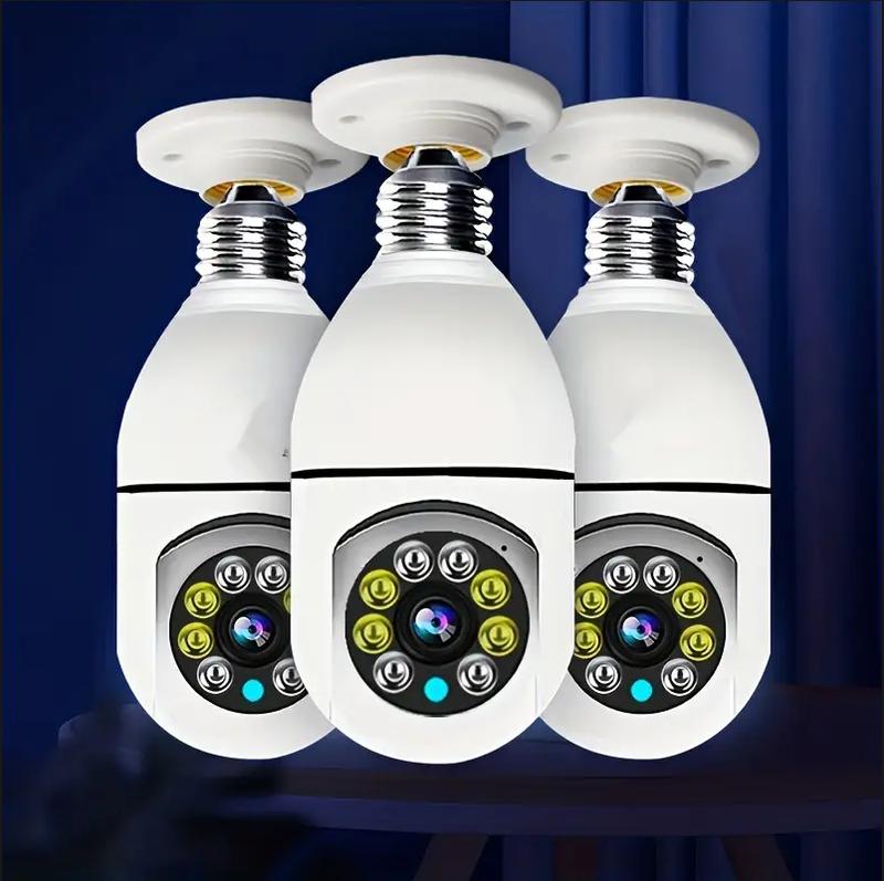 E27 Bulb Monitor Light suitable for outdoor, surveillance camera, easy installation, with motion tracking alarm, color night vision, two-way audio.