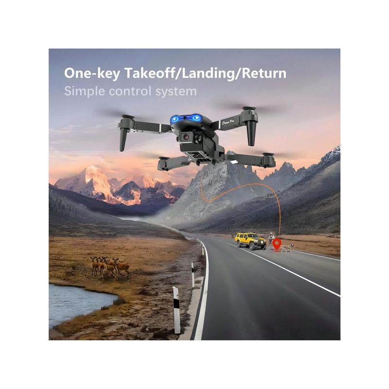 E99 Drone With Camera, Foldable RC Drone, Remote Control Drone Toys For Beginners Men's Gifts, Indoor And Outdoor Affordable UAV, Christmas Halloween Thanksgiving Gift