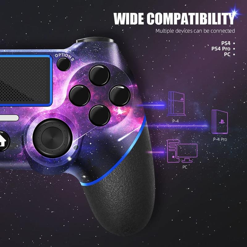 Wireless Controller for Ps4 Compatible with Ps4 Slim Pro with 3.5mm Audio Jack, Touch Pad,Six Axis Motion Control (Galaxy)