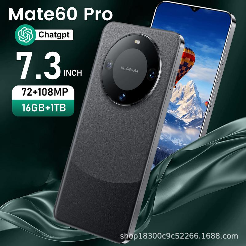 2024 new product mate60Pro Android 8.1 smartphone 7.3 inch HD camera factory stock all-in-one machine