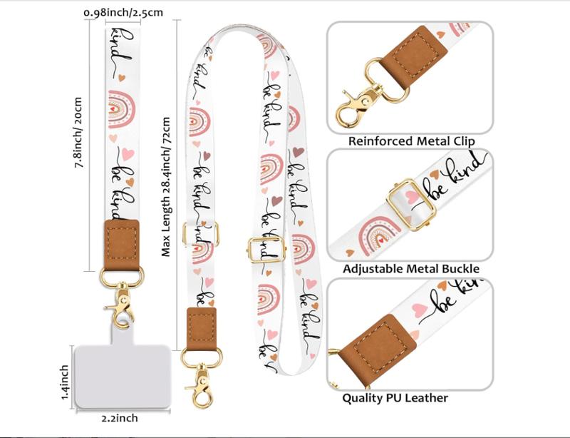 Be Kind Phone Lanyard Wrist Strap Crossbody for Around The Neck Wristlet Adjustable Phone Strap - Cellphone, Smartphone Accessories