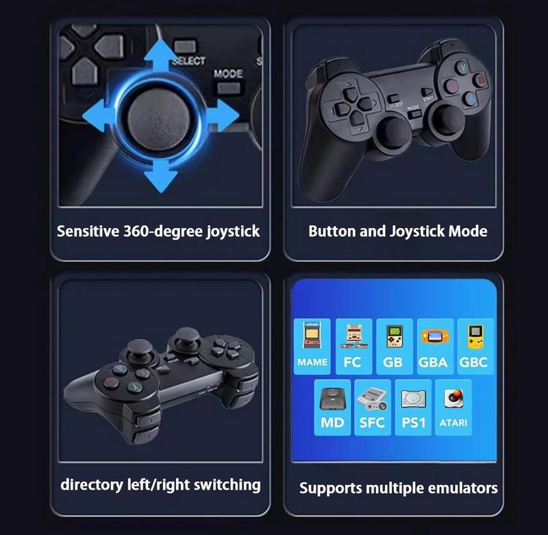 2024 Hot Sale: Wireless Retro Gaming Stick - Relive Classic Games, Plug and Play Video Games, Built-in 20,000 + Games, 9 Classic Emulators, 4K HD HDMI Output TV, Dual Controller + 64GB RAM  Console  Handheld Birthday Adapter