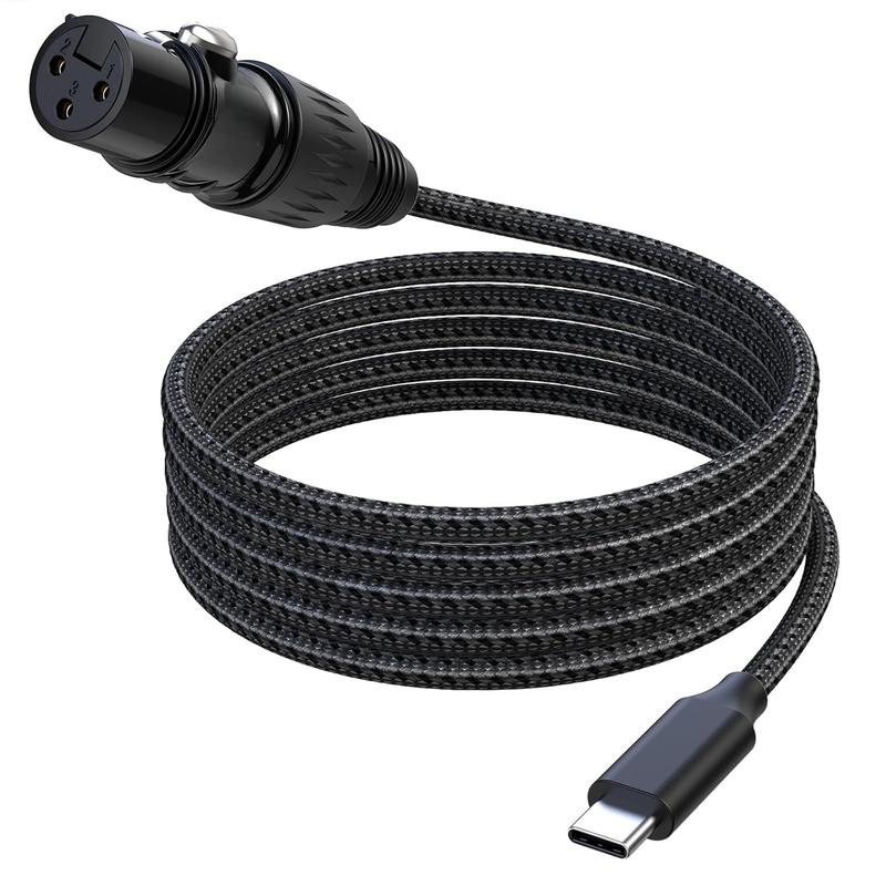 XLR to USB C  6ft, XLR to USB, USB C to XLR Female Microphone  Nylon Braided for  15, , , ,  Smartphone, Tablets, Notebooks