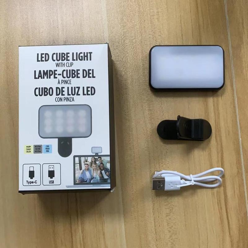 Portable LED Fill Light, USB Rechargeable Selfie Light, Pocket Light for Mobile Phone, Computer Video Conference, Mini Light for Mobile Phone