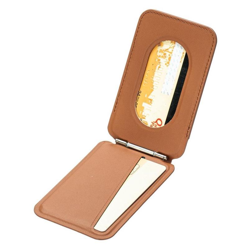 Magnetic Card Holder with Adjustable Phone Stand, PU Leather Magnetic Phone Wallet for MagSafe, Phone Accessories for iPhone 15 14 13 12 Series