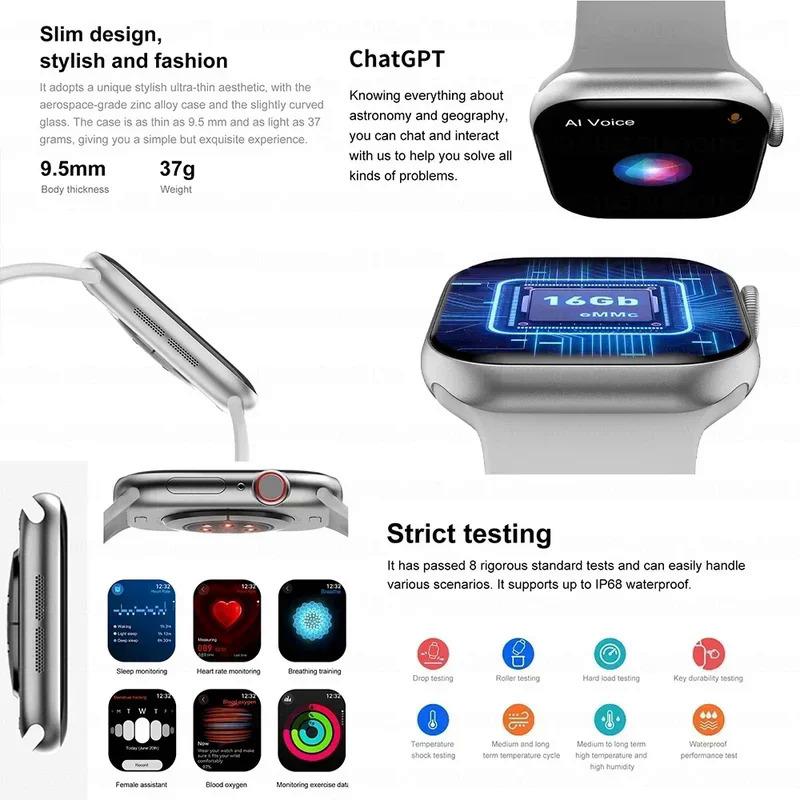 2024 New For Apple DT Watch 10 Smart Watch Men HD AMOLED 4GB Memory Music 3D Surround Bluetooth Call Waterproof Smartwatch Woman