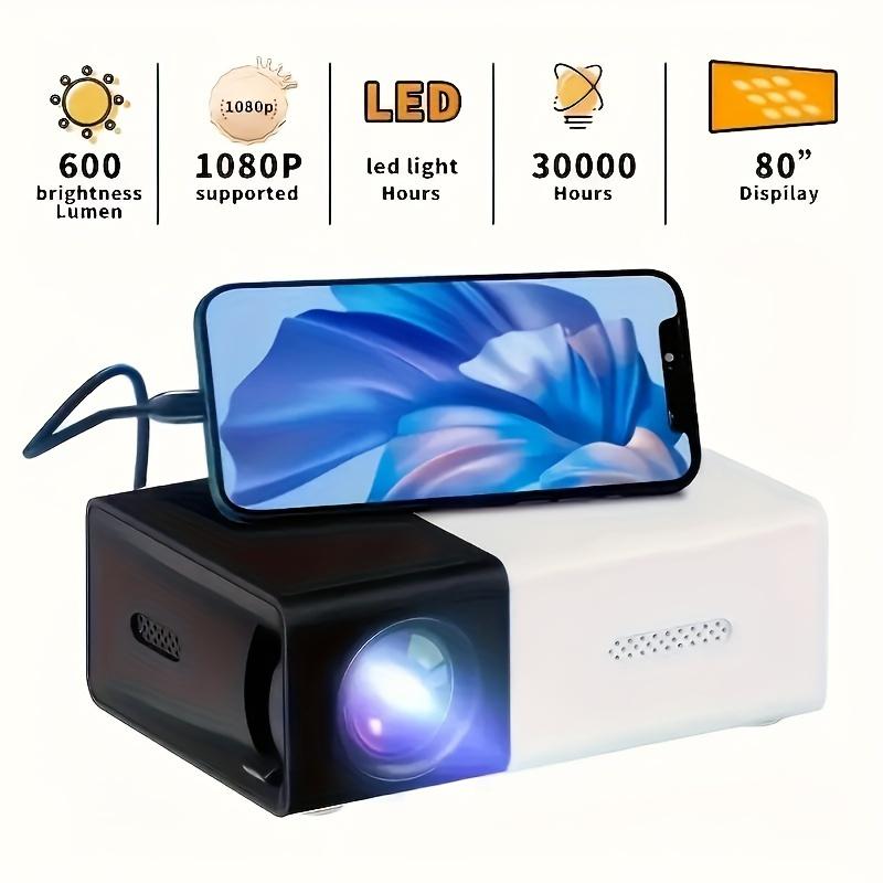 3000+ Lumens Compact HD Mini Projector - Stunning 3D Visuals, Broad Compatibility, Handy Remote Control, Perfect for Home Cinema Entertainment with Vivid Colors and Crisp Images