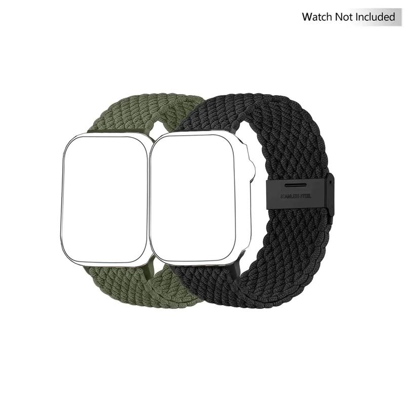 Adjustable Stretch Solo Loop Watch Bands for Apple Watch (Band Only), Durable Watch Bands, Braided Elastic Nylon Sport Watchbands, Wearable Accessories for iWatch Band Series 9 8 7 6 5 4 3 2 1 SE Ultra Ultra2