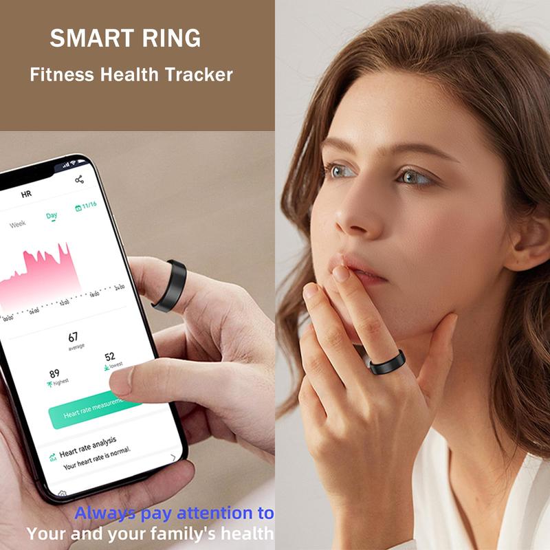 PIIY New2.0 Smart Ring(Free Shipping),Health Tracker for Women&Men,IP68 Waterproof Fitness Tracker,Long-lasting Battery Life Activity & Sleep Tracker Heart Rate Monitor Add Friends Remote Camera,Smart Wearables Rings for Gift,Compatible with iOS&Android