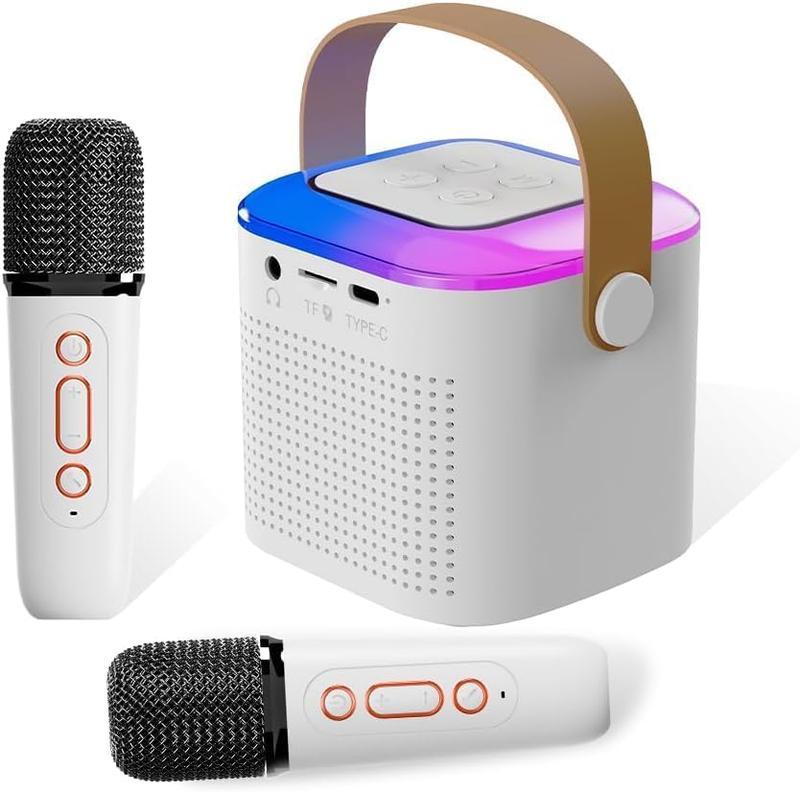 Portable Wireless Karaoke Speaker with Microphone, HIFI Stereo Sound Subwoofers, KTV Speaker Subwoofer with RGB Colorful LED Lights, Karaoke Machine Sound System for Outdoor Sports Travel, Audio Device