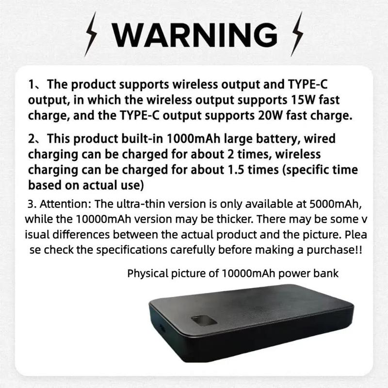 3 in 1 10000mAh Magnetic Wireless Charger Power Bank, 1 Count Portable Charger Magnetic Wireless Charging Bank, Multifunctional Wireless Charging Bank for iPhone Charger, Watch & Earphone, Stocking Fillers Gift, Wireless Powerbank, Men Gifts