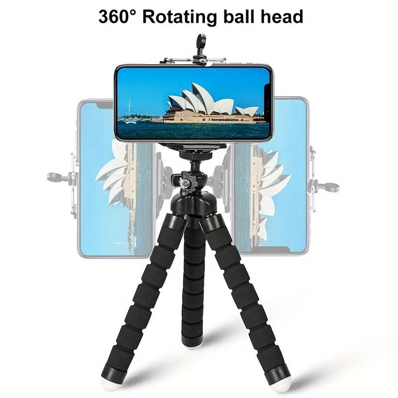 Mobile Phone Holder, Camera Stand, Folding Stand with 360° Rotating Ball Head Suitable for iPhone, Mobile Phones, Cameras