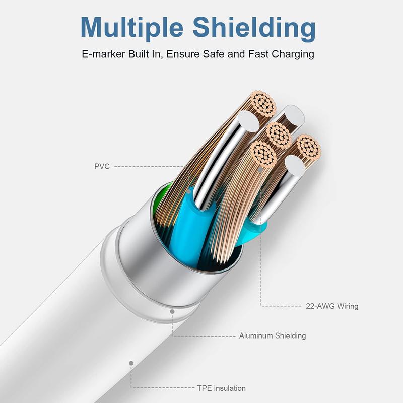 3PCS USB C to USB C Cable,iPhone 15 Charger Cord 6ft,60W Long Type C Fast Charging Cable for Apple iPhone 15 Pro Pro Max Plus, iPad Pro, Air5, MacBook Air, Samsung Galaxy,Android