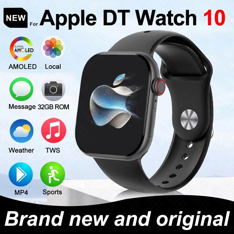 2024 New For Apple DT Watch 10 Smart Watch Men HD AMOLED 4GB Memory Music 3D Surround Bluetooth Call Waterproof Smartwatch Woman