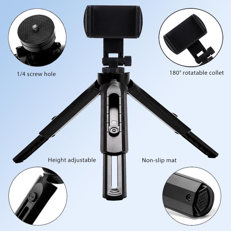 Portable Phone Tripod, Multifunctional Adjustable Phone Holder, Selfie Stick for Live Streaming, Vlogging, Travel, Outdoor