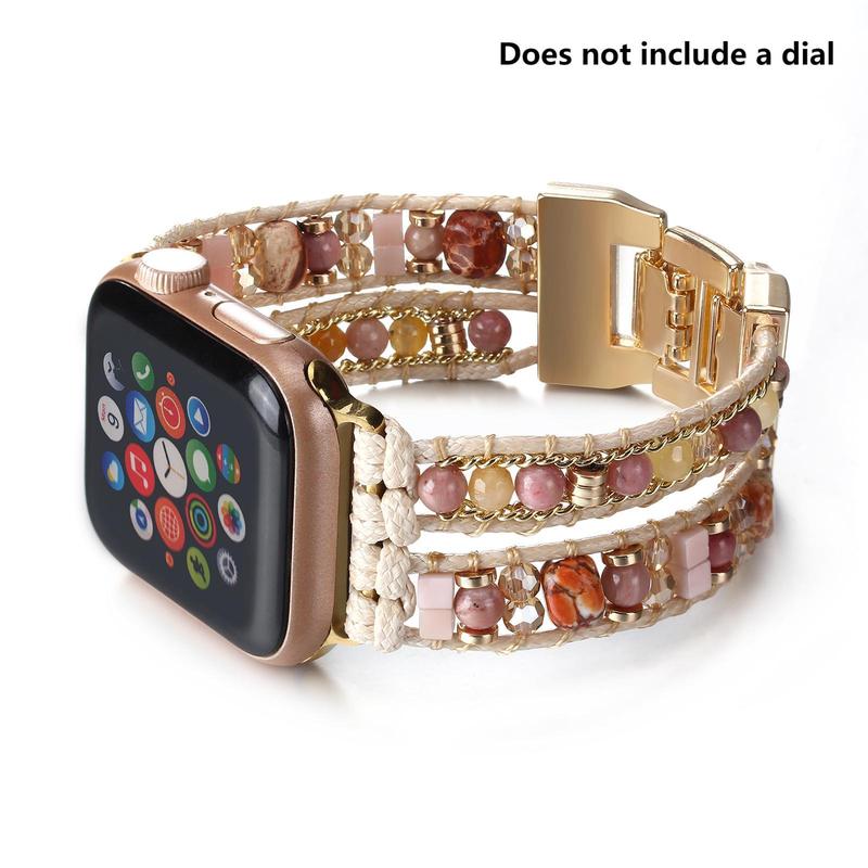 Boho Style Beaded Watch Band (Band Only), Fashionable Watch Band for Women & Men, Wearable Accessories for Apple Watch Series 9 8 7 6 5 4 3 2 1 SE Ultra