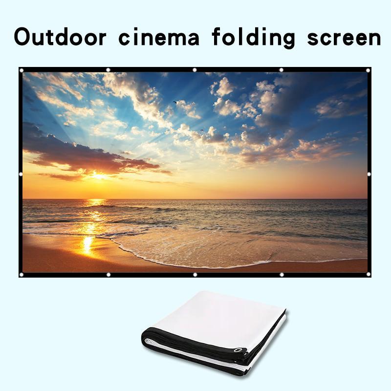 Foldable & Wrinkle-free Portable Movie Screen, Foldable Projector Screen, Washable HD Projector Screen for Home Theater & Outdoor Indoor Project