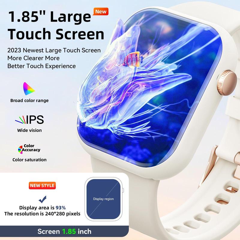 1.85 Inch Multifunctional Smart Watch, Fashion Digital Watch, Women's Men's Fitness Watch for Android iPhone, Birthday Christmas Gifts Decor