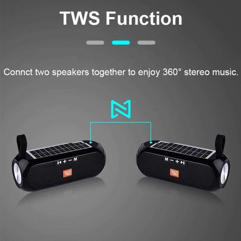 2024 AI Solar Radio FM Outdoor Portable Wireless Bluetooth Speaker Music Sound Box Subwooiron bass To PC TV Computer TV Hfi Stereo Mp3 Audio Cable Tablet Charging Connection Usb Card Micro Sd